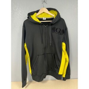 Nike Oregon Ducks Therma-FIT Full Zip Hoodie Mens Medium Grey Yellow Sweatshirt